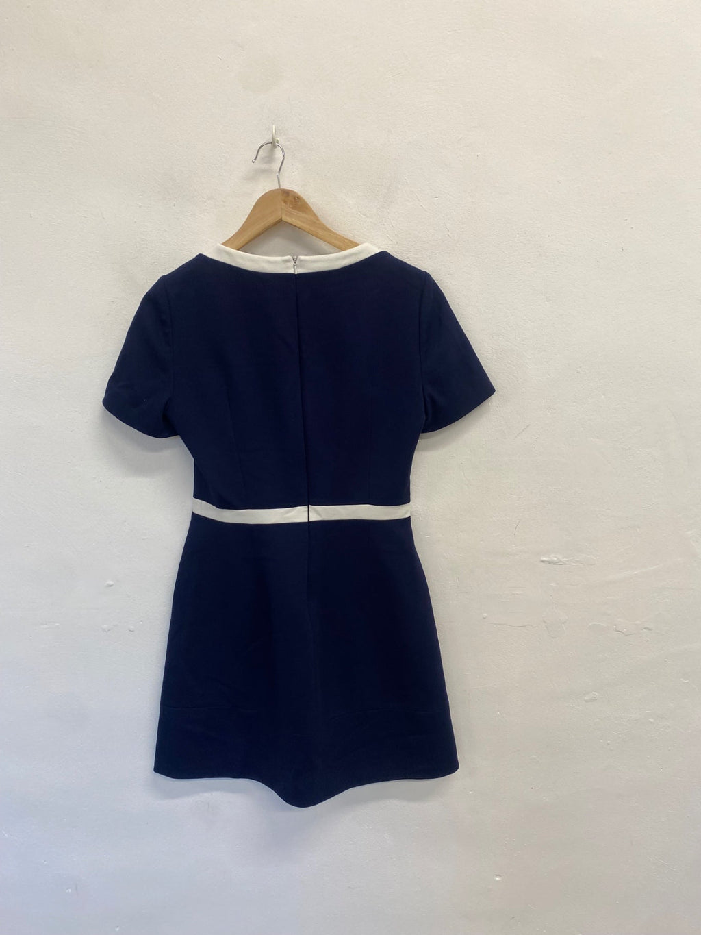 Fabulous Karen Millen Midi Dress UK 12 Navy white SA514