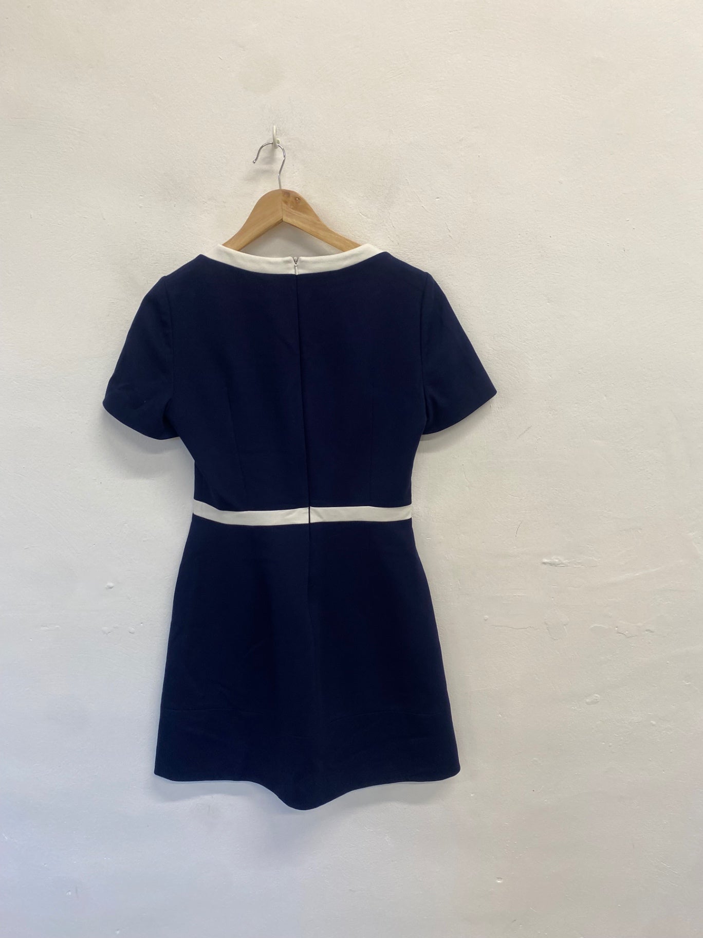 Fabulous Karen Millen Midi Dress UK 12 Navy white SA514