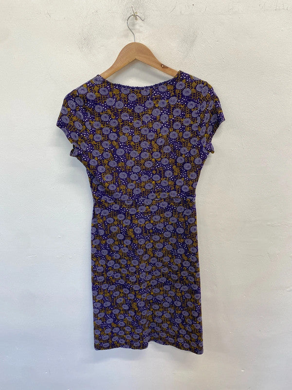 Lovely white stuff purple floral midi dress nwt UK 10 WLH01