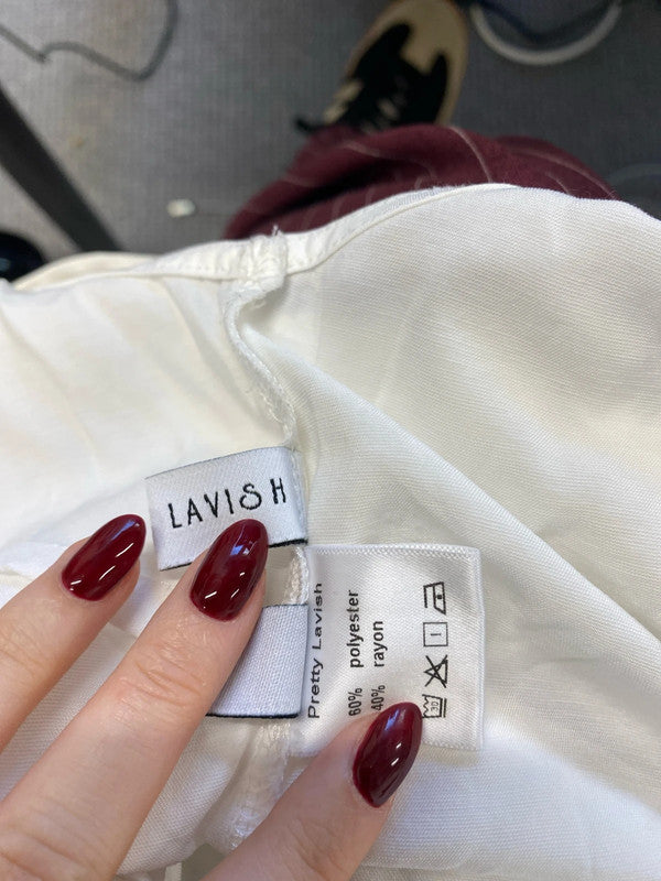 Lovely pretty lavish frill low bust crop top UK 10 CJ001