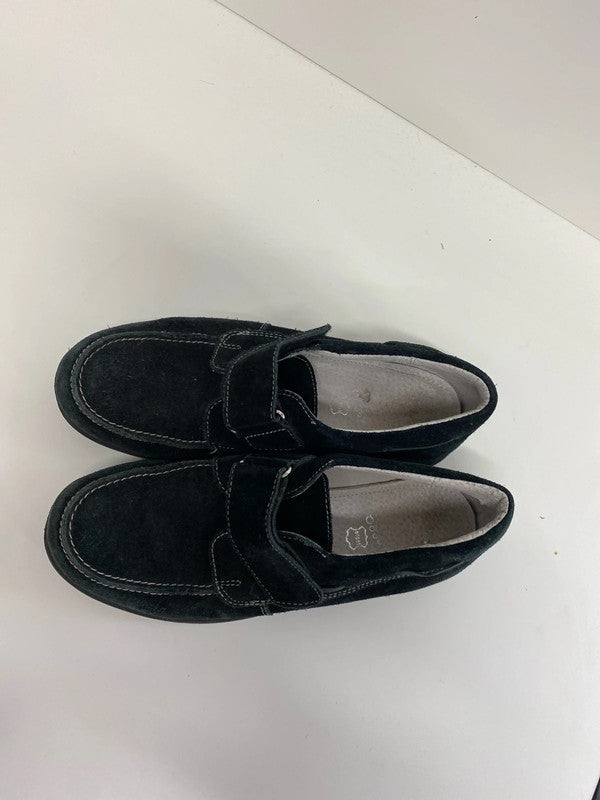Fabulous Black suede school or smart shoes uk3 JS004