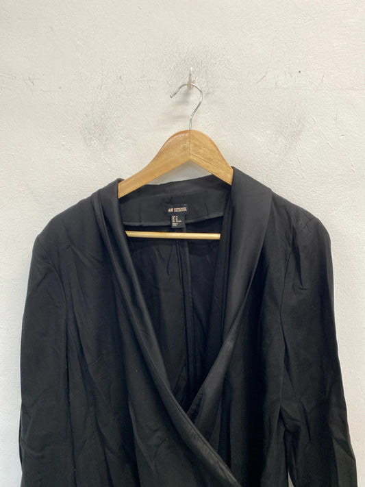 Lovely H&M black wrap jacket blazer UK 16 KM003