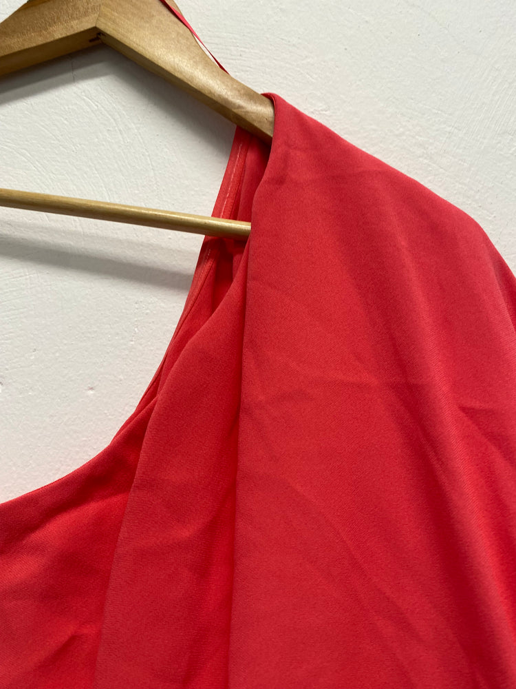 Fabulous Reiss Jordan Coral Cape Maxi dress Uk12 SS002