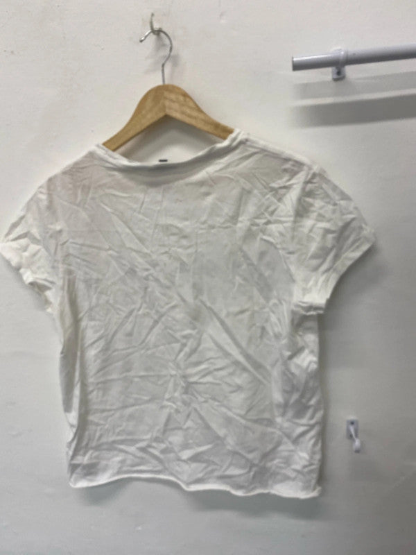 Fabulous Topshop White T shirt Uk14 You make me smile NN001