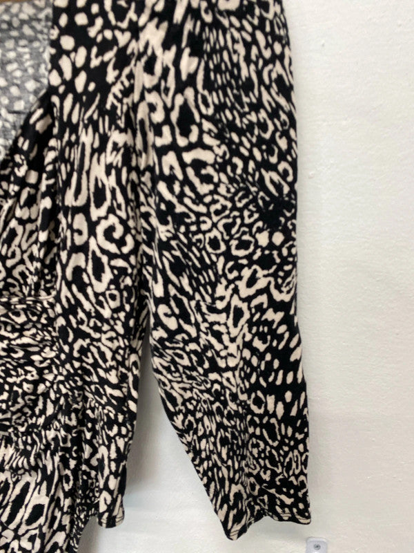 Fabulous Miss Selfridge Black & cream bodysuit UK6 animal print HDR01