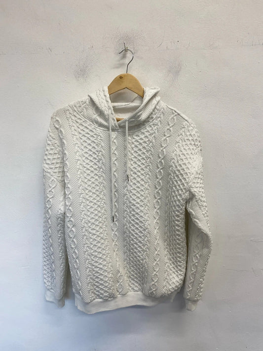 Fabulous shein white textured hoodie UK M SG090
