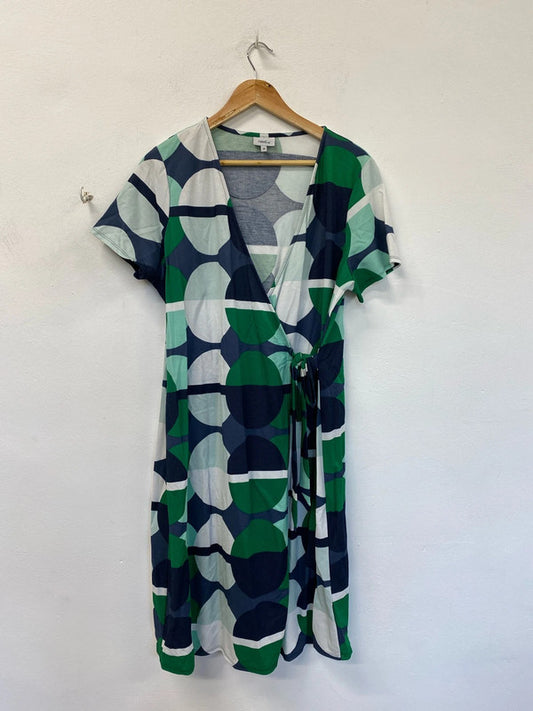 Fabulous Bright Green retro vibe wrap dress Uk18 By Next NC001