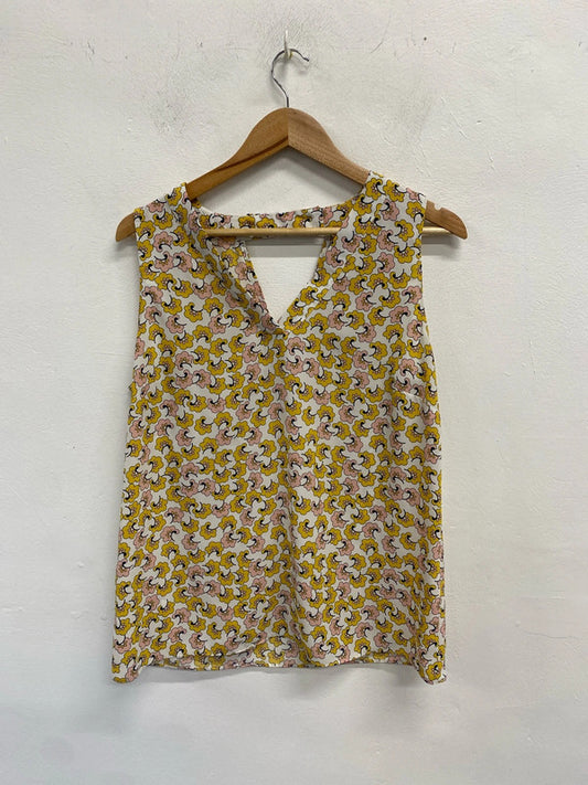 Lovely Tu yellow floral cami top UK 14 KS003