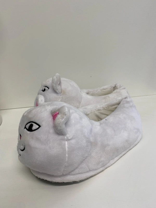 Fabulous Men’s Ripndip white cat flufffy slipper UkL/Xl 9-11 JR001