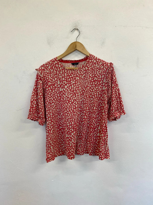 Joules Stylish Red & Cream Speckle Blouse UK 18 KN002