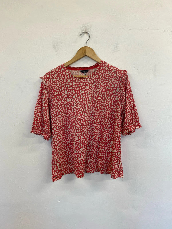 Joules Stylish Red & Cream Speckle Blouse UK 18 KN002