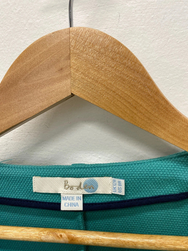 Fabulous Boden teal textured cotton dress Uk12 R LW005