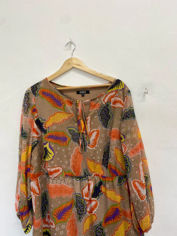 Lovely koko lovedrobe Moroccan vibes pattern summer dress UK 22 LK006