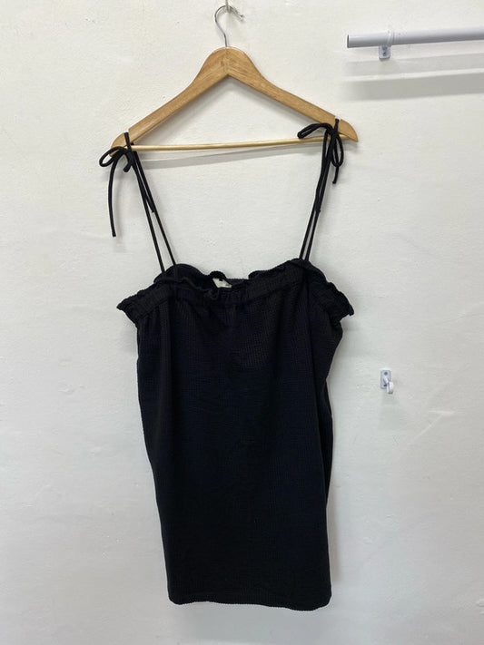 Fabulous black seersucker loose fit mini dress UkL KM003