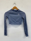 Fabulous Gymshark Long sleeve crop top Uk8 Baby Blue SA514