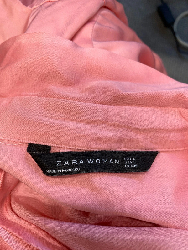 Lovely Zara satin oversized pink shirt UK L LB004