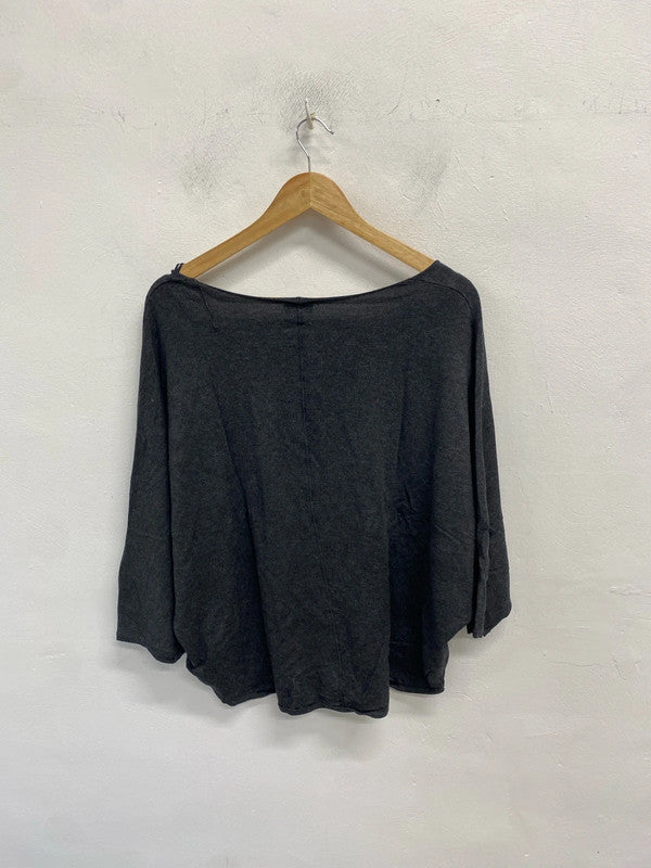 Gorgeous phase eight grey knit low neck floaty top jumper UK 12 AE001