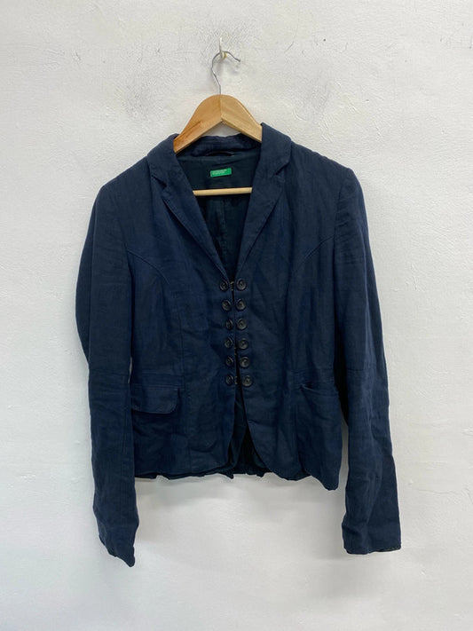 Fab United Colours Benneton Linen blazer military style Uk12 KD001