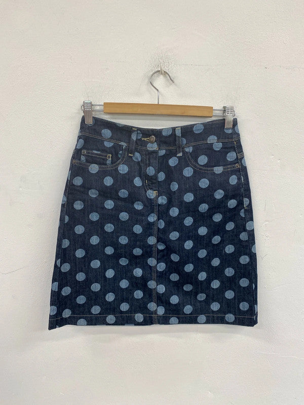 Boden Preppy Denim Polkadot Mini Skirt UK 8 MM005