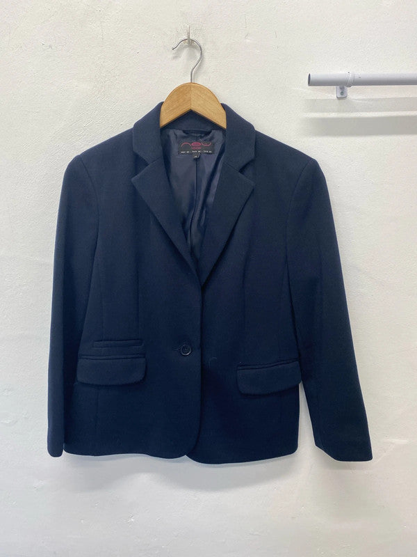 Fab New Look textured navy blazer Uk14 classic AO001