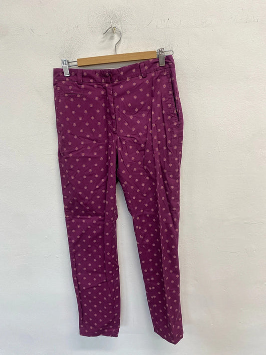 Lovely m&s purple floral pattern trousers cropped UK 8 MM005