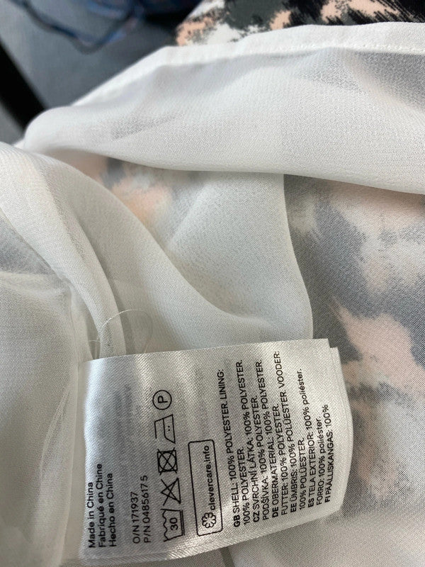 Fabulous Watercolour greys abstract loose fit sheath dress Uk18 KM003