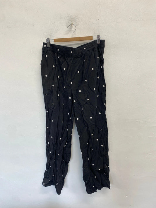 Lovely pieces curve black white polka trousers UK 18 LB010