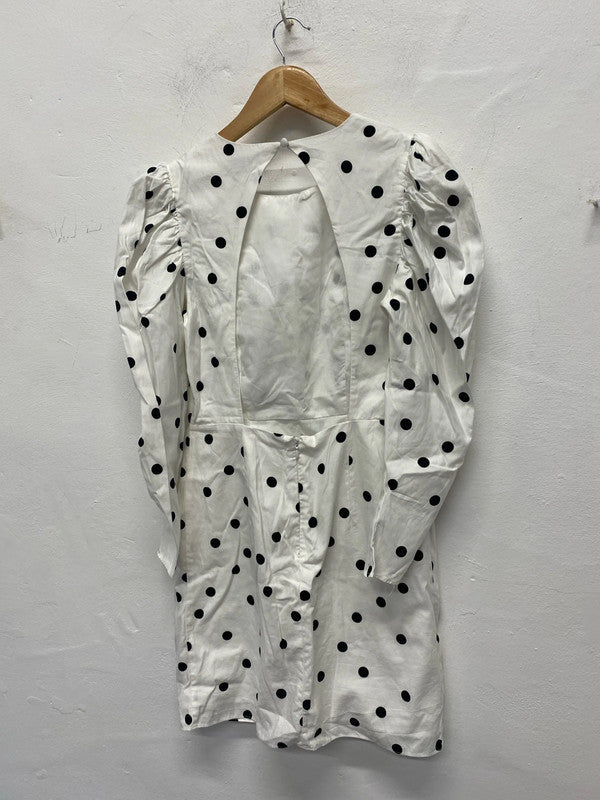 Fabulous Topshop Spotty mini dress cute cut out back Uk10 NS003