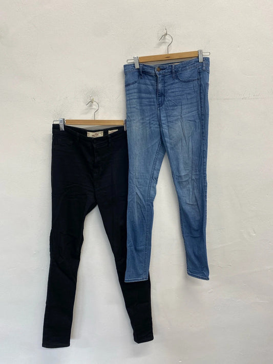 Lovely duo of Hollister jeans blue black skinny w27 jh001 #3