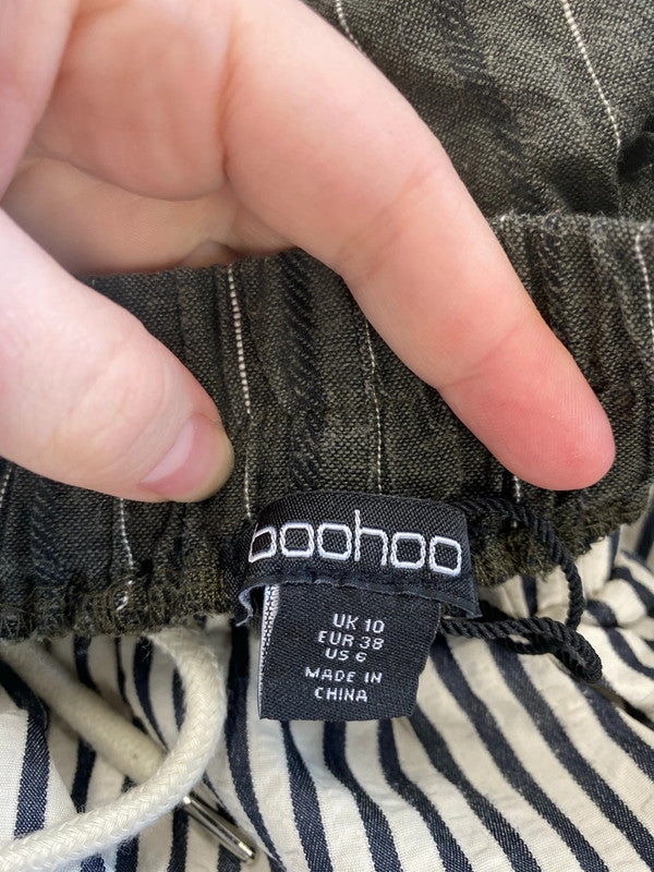 Boohoo & Shein Fabulous Striped Trousers Duo UK 10 #1 DF002