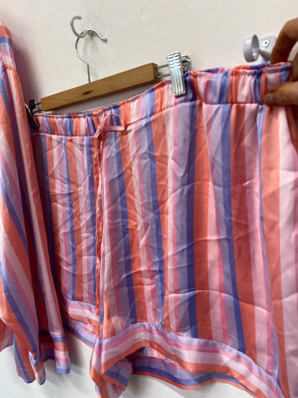 Fabulous Rainbow Pastel stripe New Pyjamas Uk20-22 TU #113 LK006