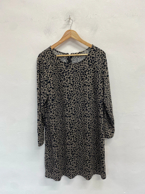 Fabulous Z by Z sand animal soft tunic knit top Uk16/20 CR002