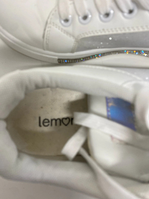 Fabulous Lemonade white sparkly trainers UK6 SG090