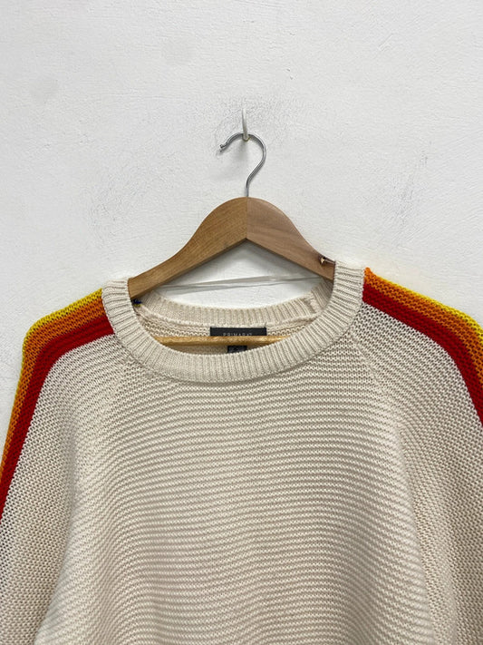 Stunning Primark cream rainbow knit jumper UK L JR001