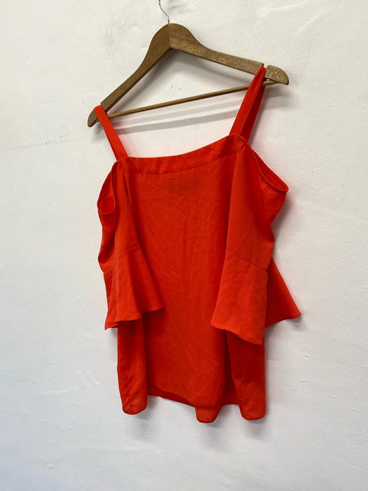 Fabulous Dorothy Perking cold shoulder orange loose top Uk14 LW005
