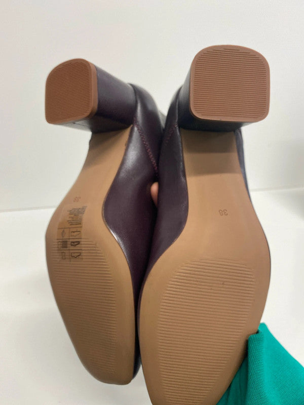 Fabulous H&M maroon leather ankle Chelsea boots Uk5 New KM003