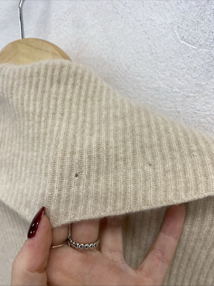 Lovely Autograph Cream Ribbed Cashmere Longline Cardigan UK 12 GK002