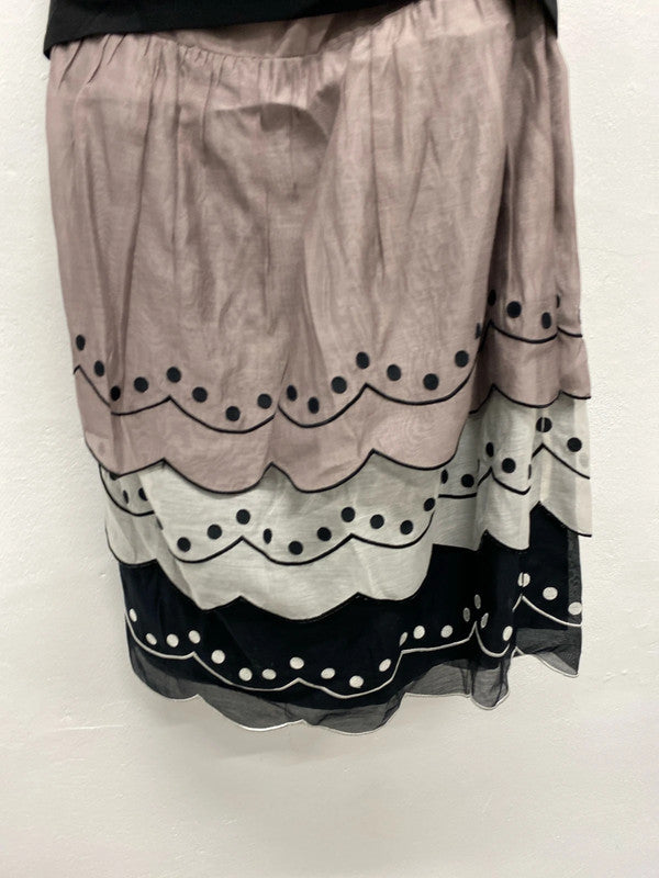 Fabulous Coast tiered mini Ballgown Uk16 soft mauve FR001