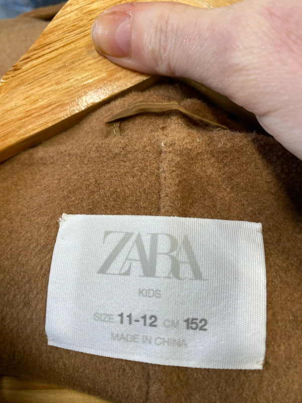 Fabulous Brown hooded wrap coat Age11-12 wool blend JB001
