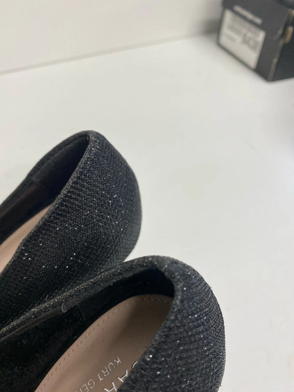 Fabulous Carvela Black peep toe shimmer sparkly party stilletos UK6 LH002