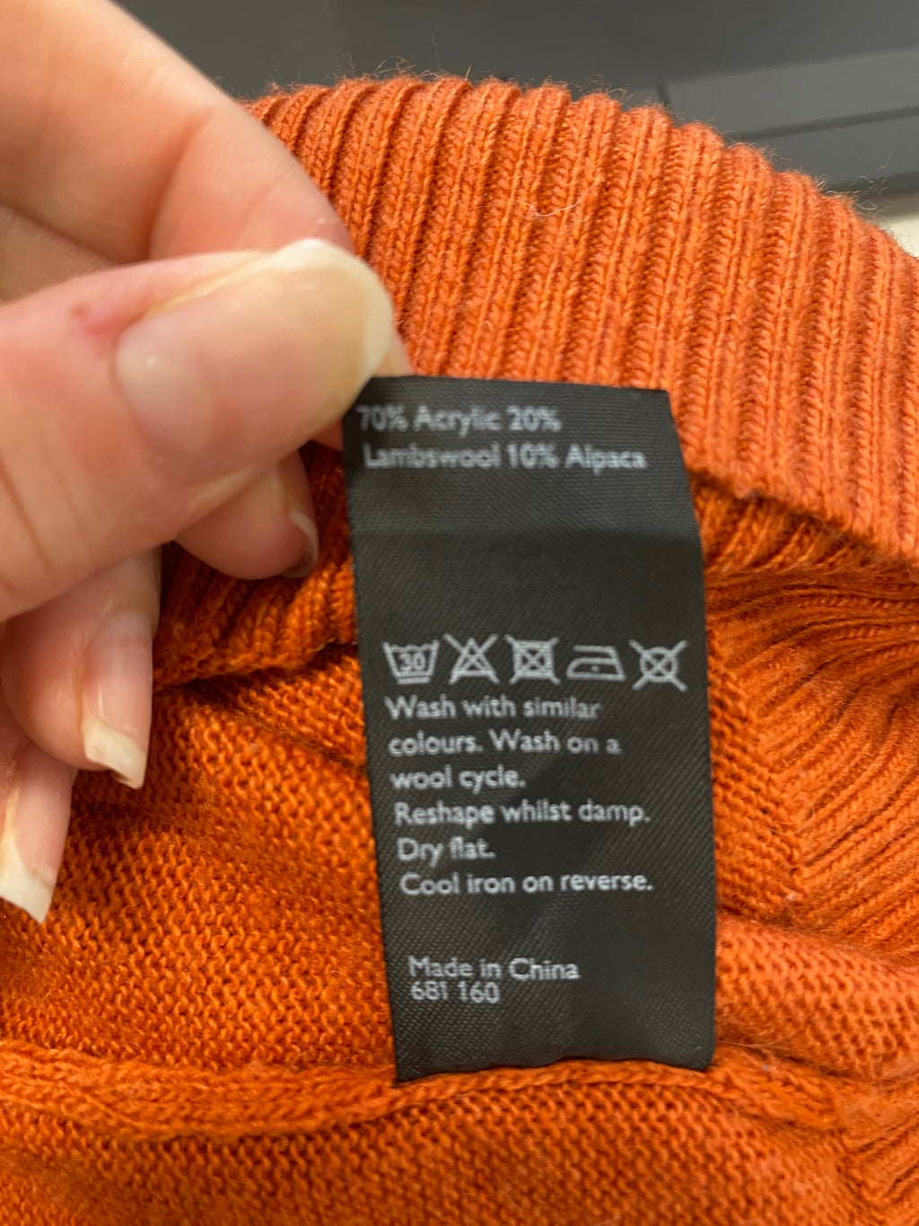 Stunning Kiin Knitted Dress UK 12 Orange wool blend DM561