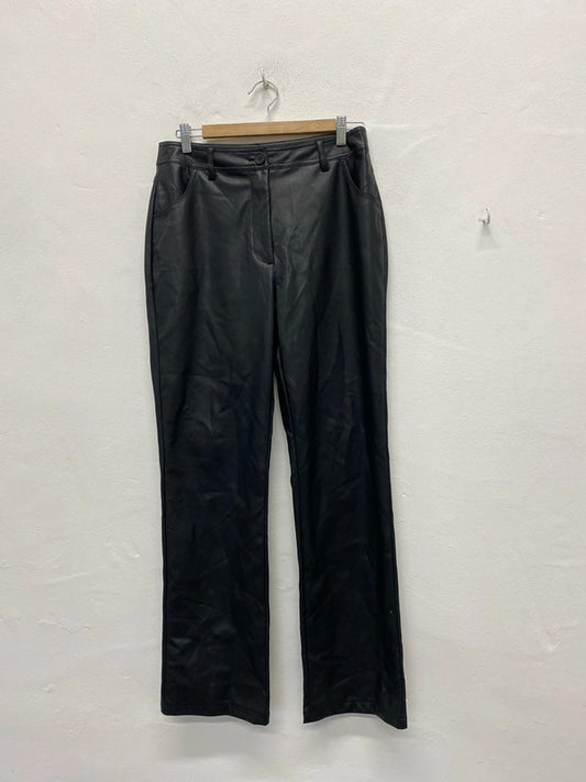 Fabulous Topshop Faux Leather Uk12 wide leg trousers KS002