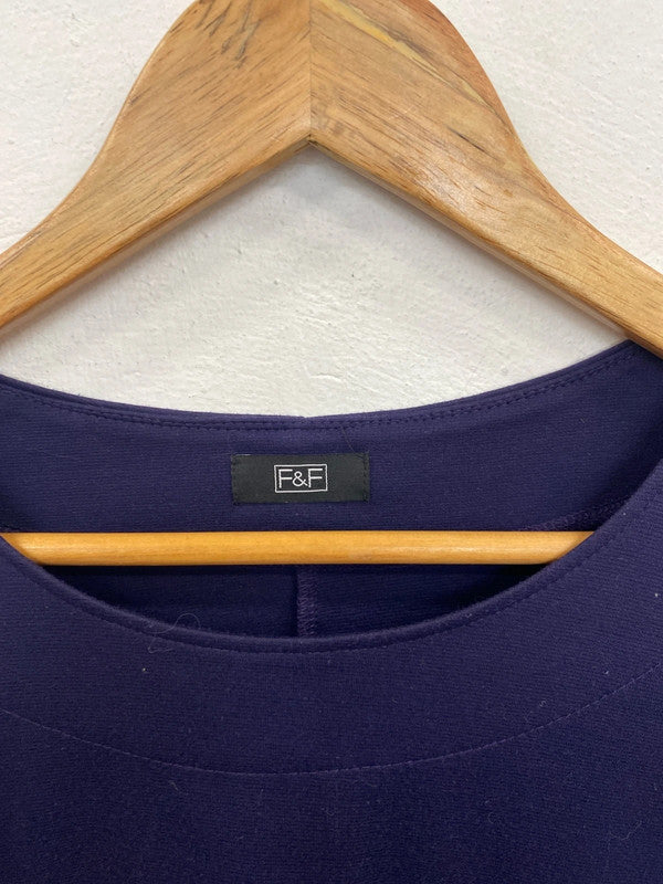 F&F Fabulous Royal Purple Tunic Mini Dress UK 10 SW001