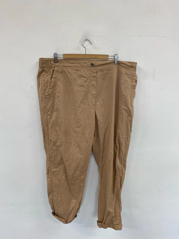 George Fab Tan Cargo Trousers UK 22 RG021