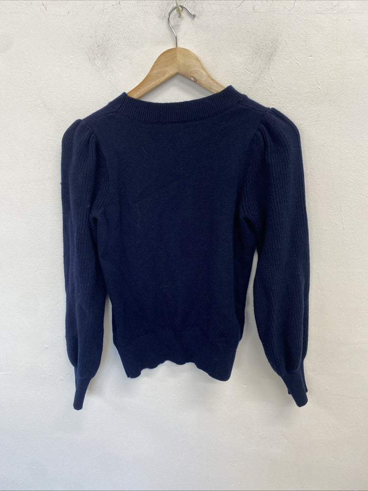 Gorgeous Hush Midnight Navy Blue Bridie Chevron Jumper Long Sleeve UK XS SS004