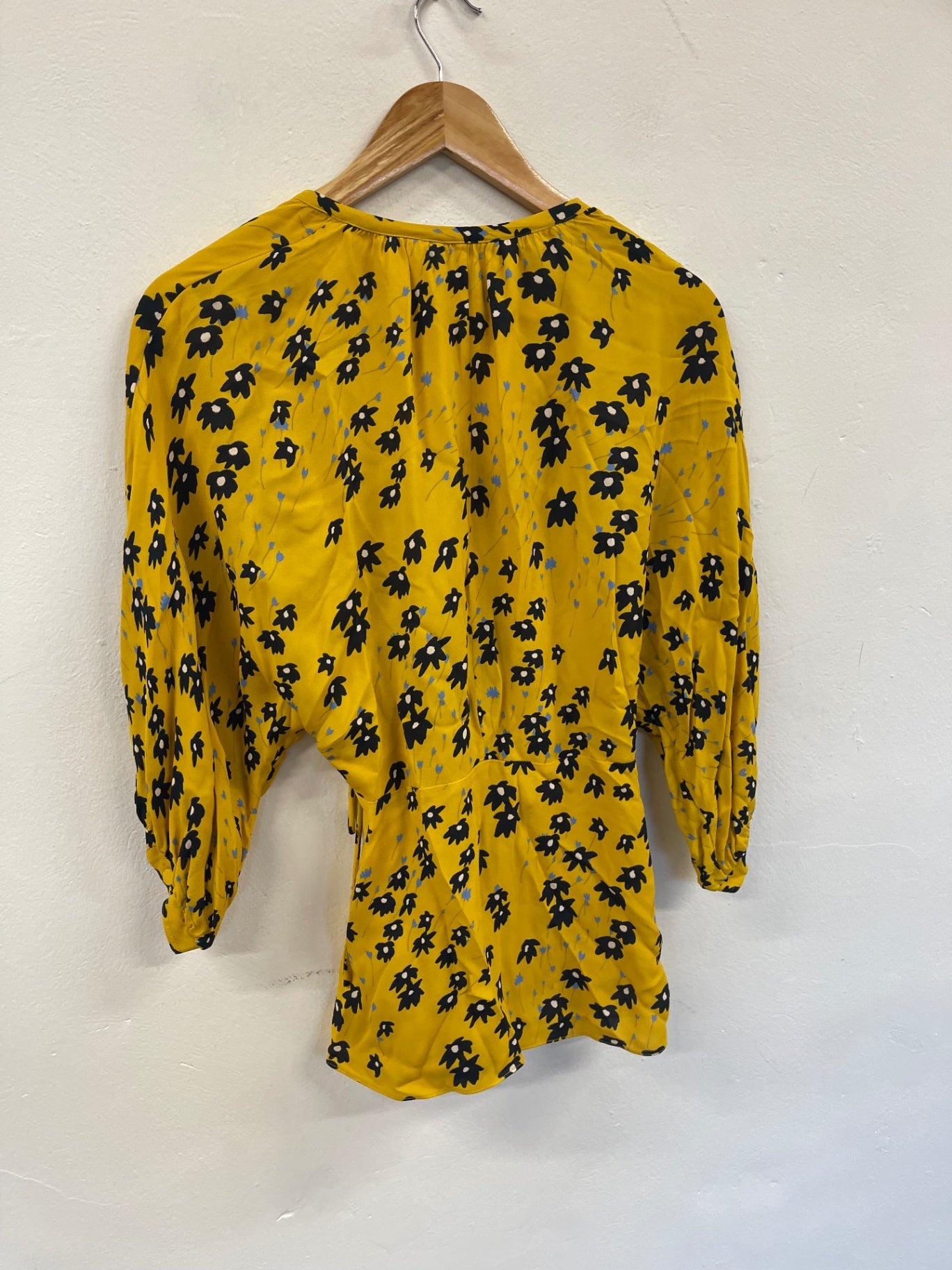Fabulous Jigsaw oriental wrap Blouse Uk10 Yellow KC528