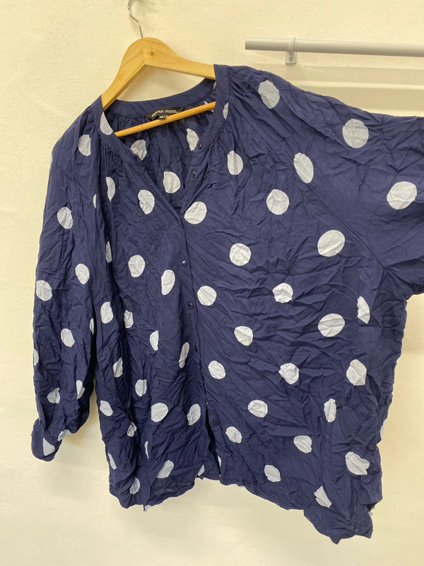 Fabulous Capsule artsy blouse tunic Uk26 Navy & blue IM001