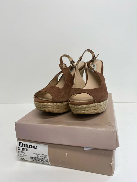 Fabulous Dune Tan espadrille wedge UK6 occasion parties NN001