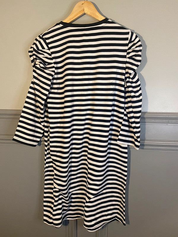 ONLY fabulous black & White striped Dress UkM New LB001