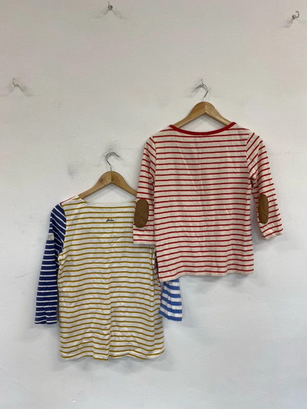 Joules & Crew Clothing Fabulous Stripe Shirts Duo UK 10-12 #50 MM005
